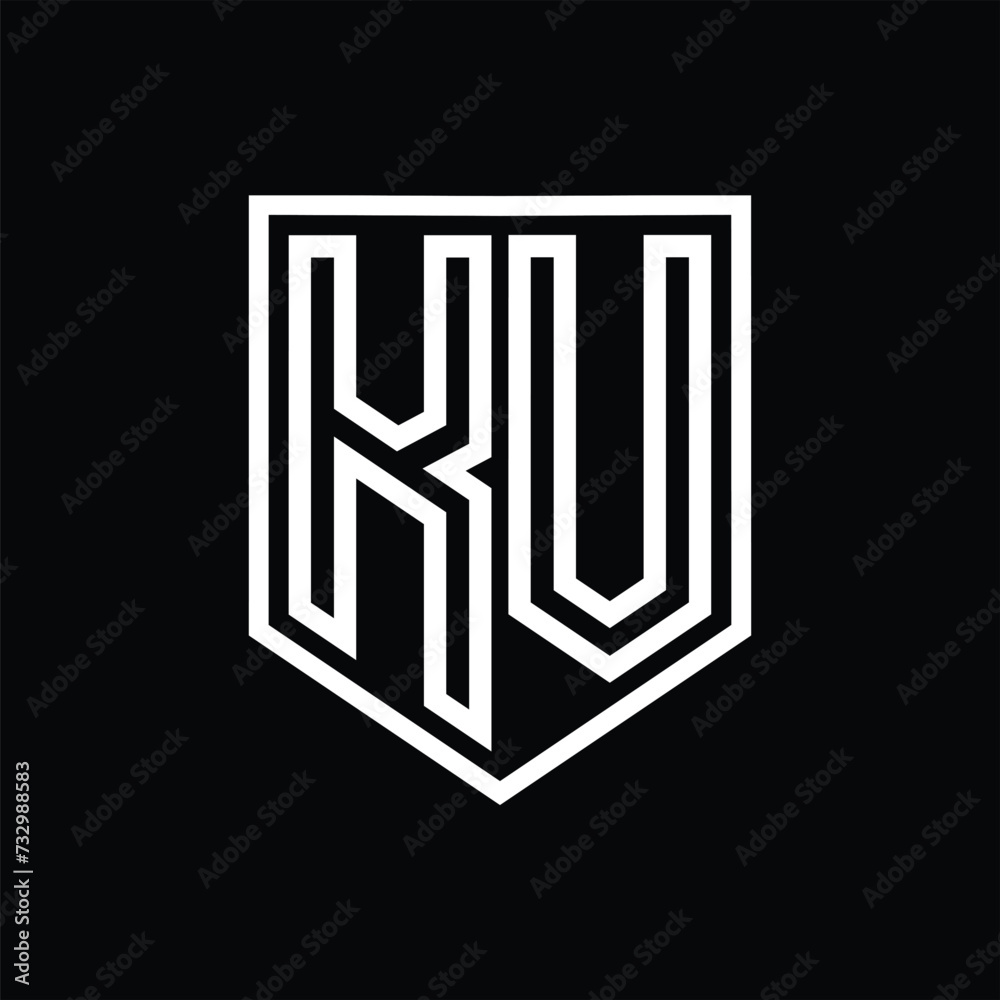 KV Letter Logo monogram shield geometric line inside shield isolated style design KV Letter Logo monogram shield geometric line inside shield isolated style design