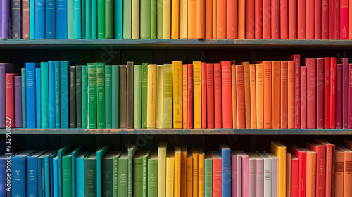 colourful books on a shelf