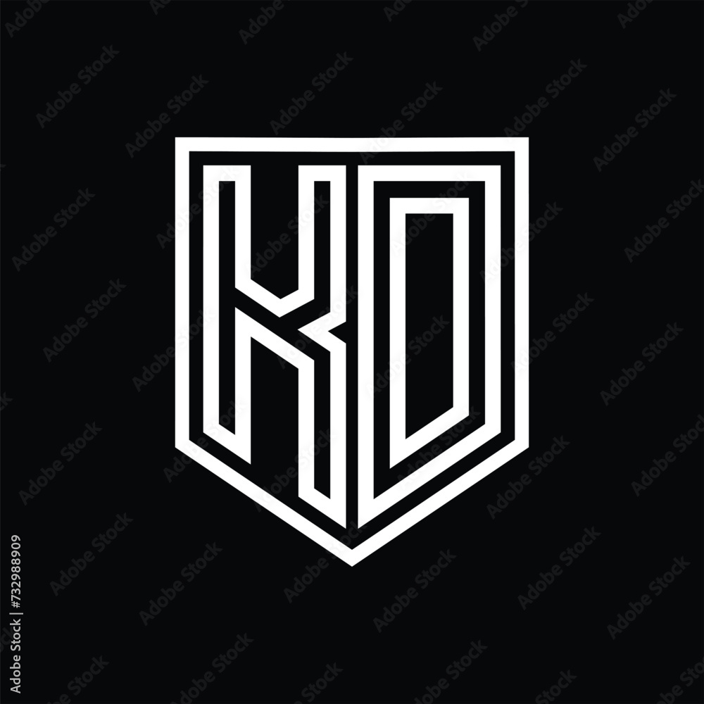 KD Letter Logo monogram shield geometric line inside shield isolated style design KD Letter Logo monogram shield geometric line inside shield isolated style design