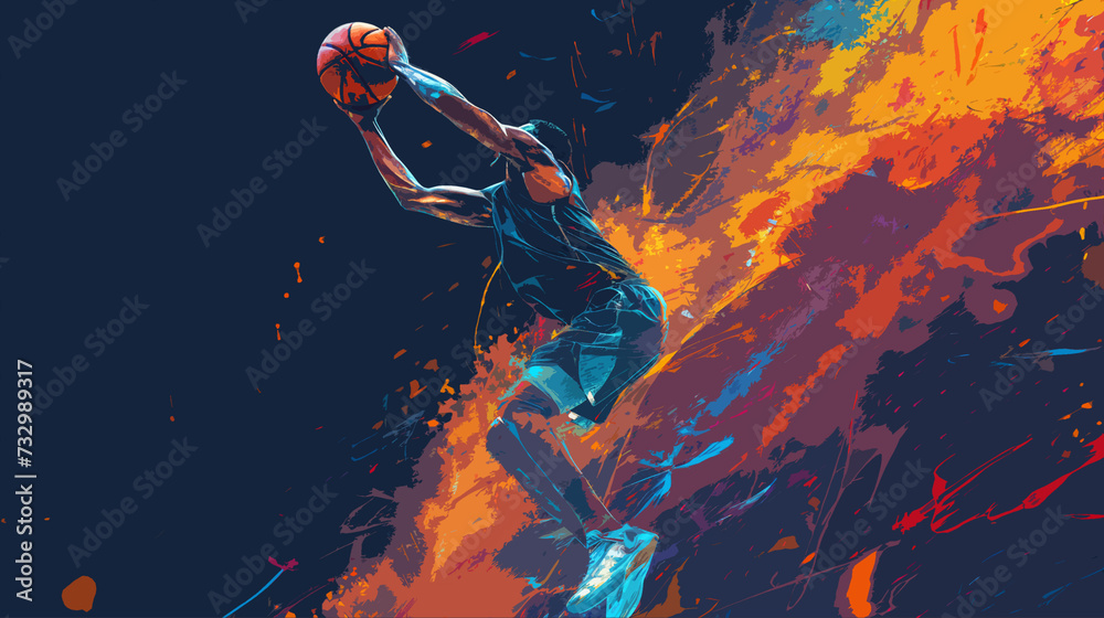 Obraz premium basketball player abstract art