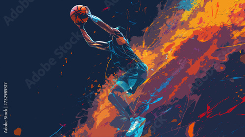 basketball player abstract art