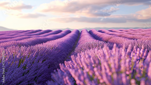 Very beautiful lavender field on a bright day