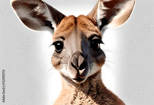 portrait of a kangaroo on transparent background