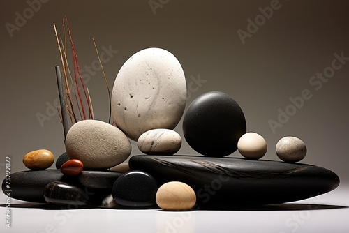 Pebbles  Zen pebble arrangements.
