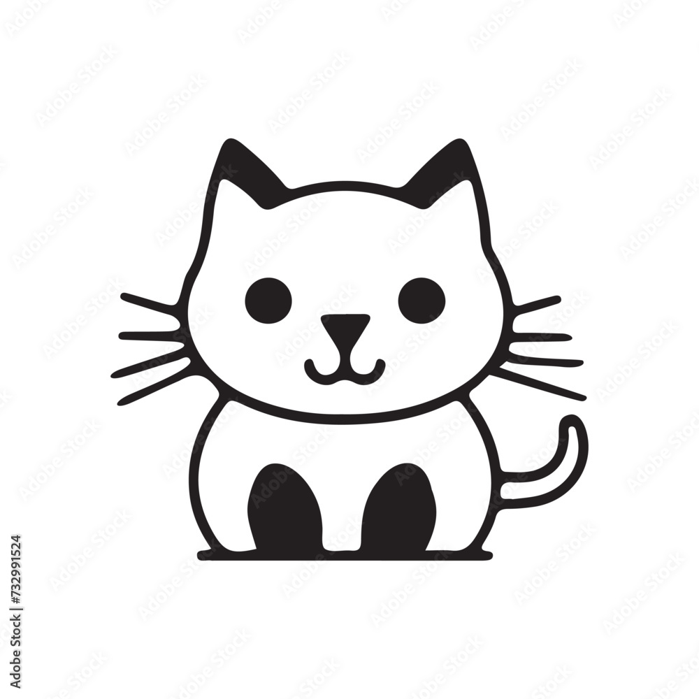 Cat icon, isolated on white background. Pet shop logo. Cat lovers club logo Cat icon, isolated on white background. Pet shop logo. Cat lovers club logo