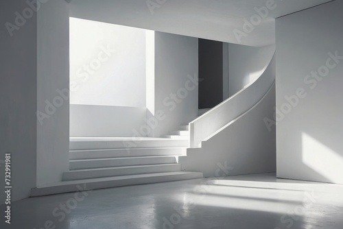 Abstract Interior Empty Modern Concrete Room with Ultimate Gray & Illuminating Background for Product Presentation