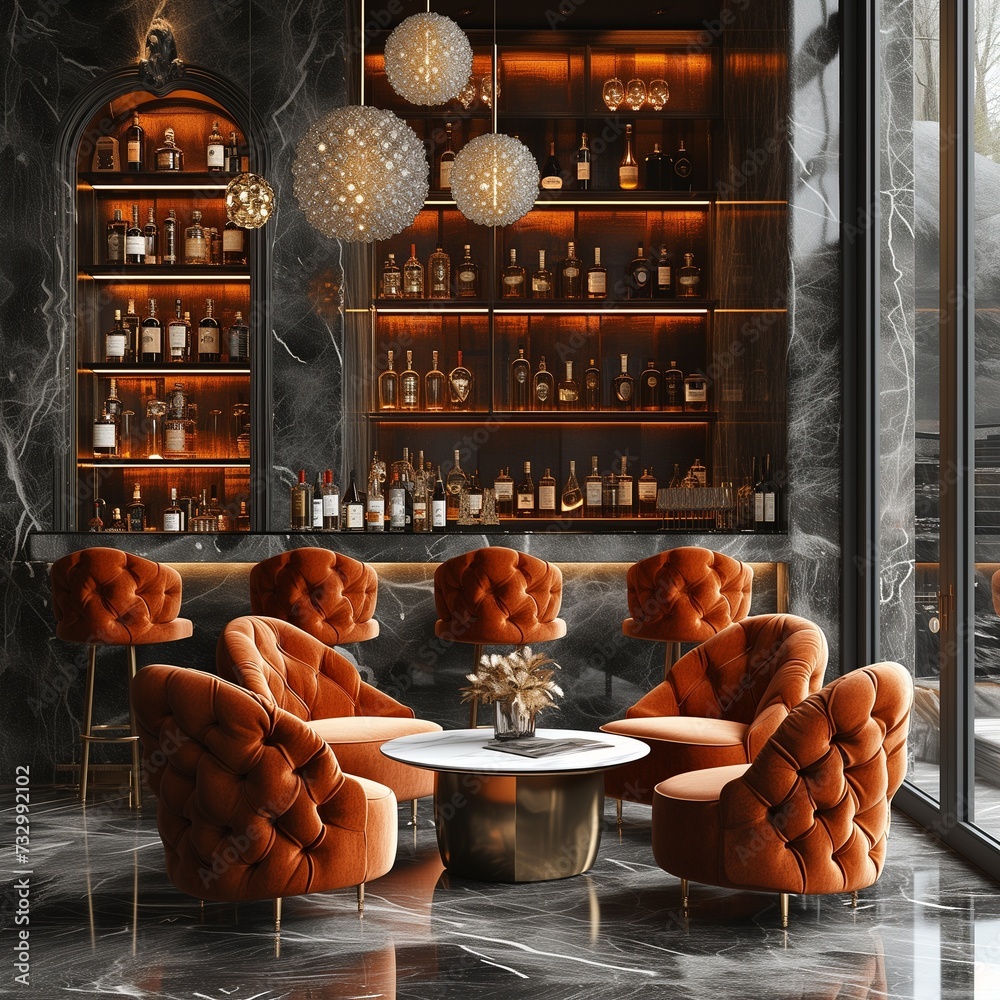 Obraz premium interior of restaurant with bar