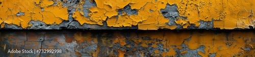 A Close-Up View of an yellow grey Aged Wall Texture © Stefano