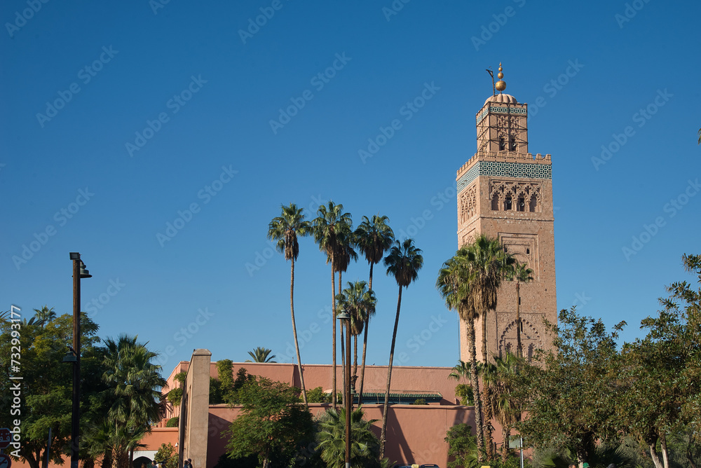 Fototapeta premium Kutubia Mosque, exterior view, Marrakech, Morocco
