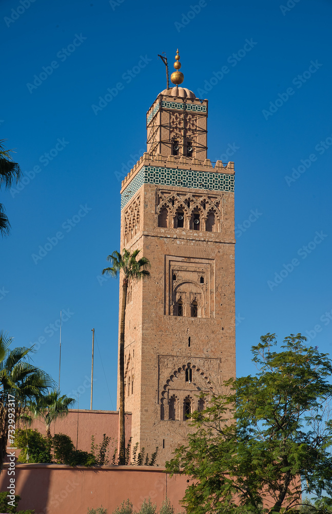 Kutubia Mosque, exterior view, Marrakech, Morocco