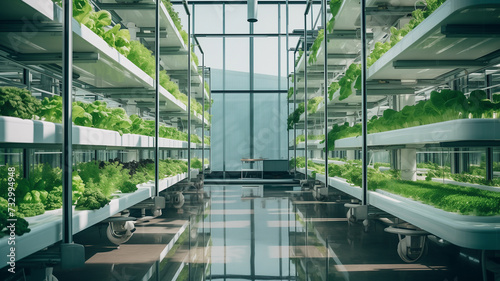 Organic vertical farming, Vegetable hydroponic system.