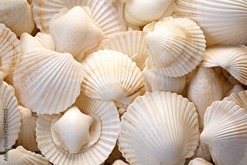 Seashells: Close-ups of seashells as spa decor.