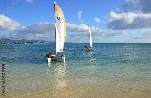 picturesque area of la Pointe aux canonniers in Mauritius photo