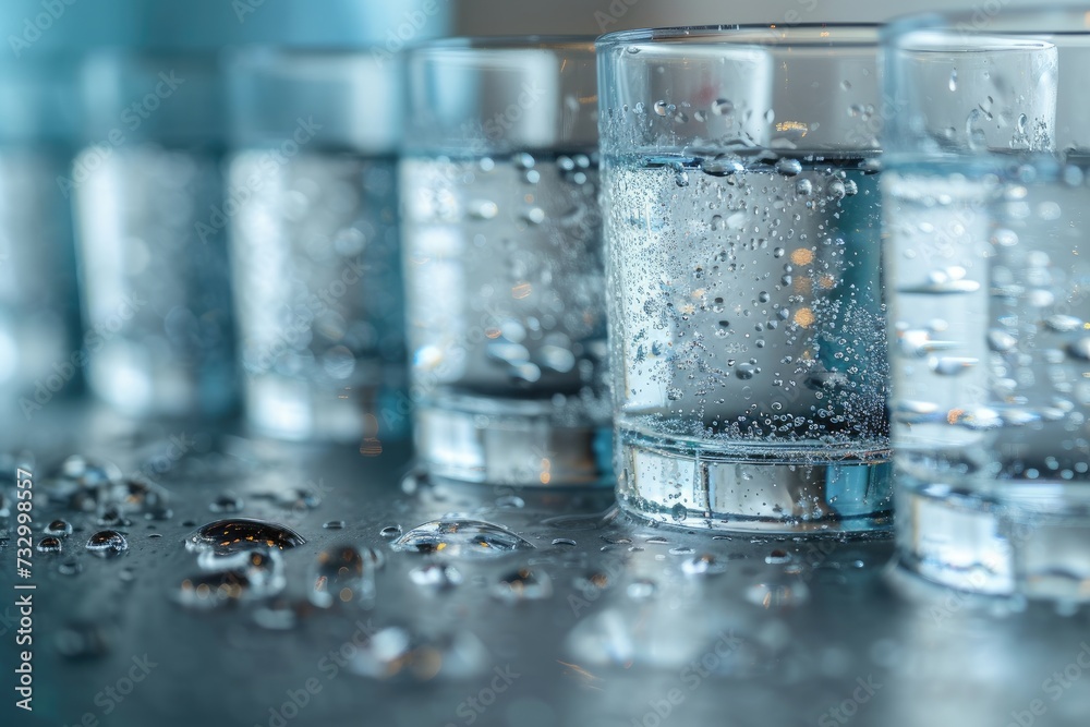 Transparent glass holding a pristine water. Transparent glass holding a pristine water.