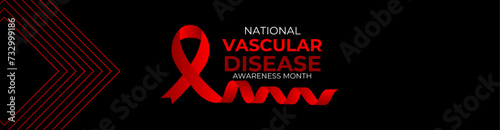 September is National Vascular Disease Awareness Month background template. Holiday concept. background, banner, card, poster with text inscription and standard color. Vector illustration