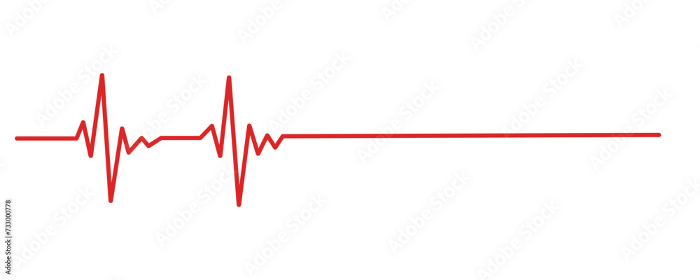 Red heartbeat icon. Heartbeat sign in flat design. Vector illustration. eps 10