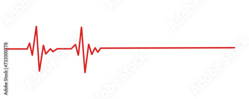 Red heartbeat icon. Heartbeat sign in flat design. Vector illustration. eps 10
