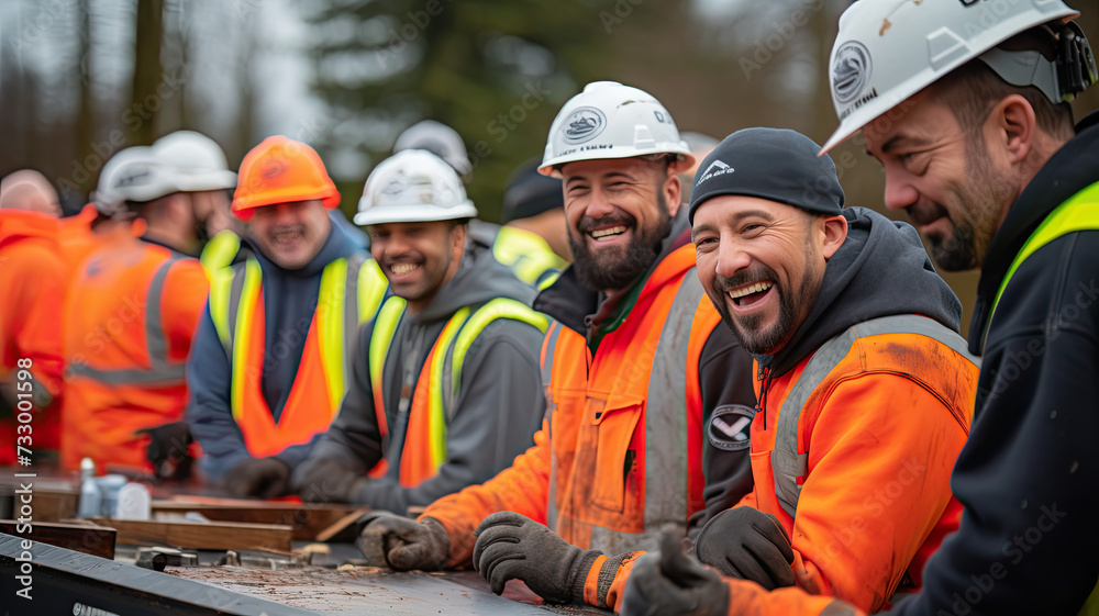 Smiling Builders on the Job Site Smiling Builders on the Job Site