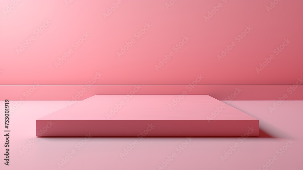 Pink and white podium with pink background and Easter eggs. 3d render illustration, generative ai, Pink and white podium with pink background and Easter eggs. 3d render illustration, generative ai,