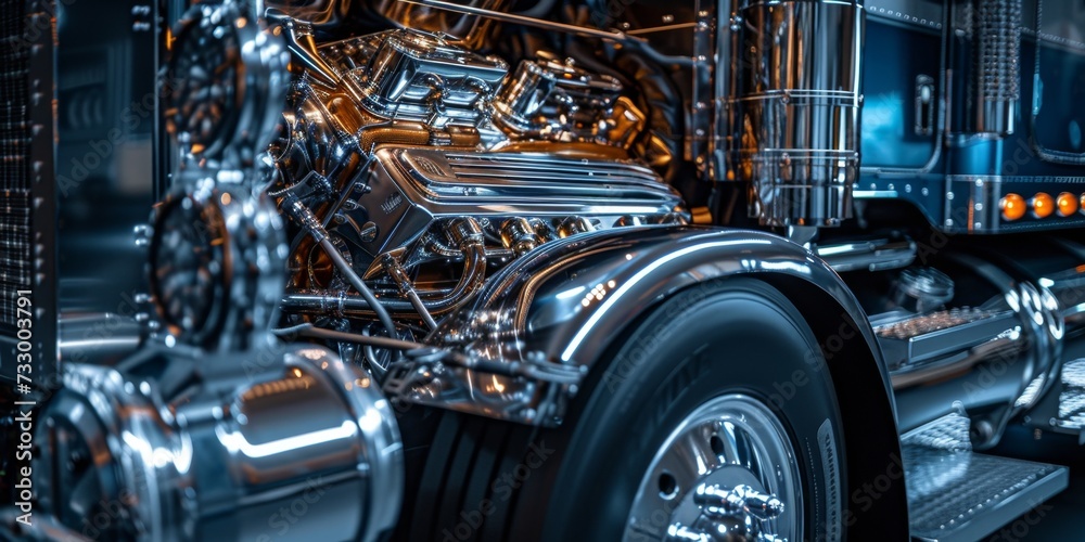 Fototapeta premium Photorealistic Image of a truck Engine
