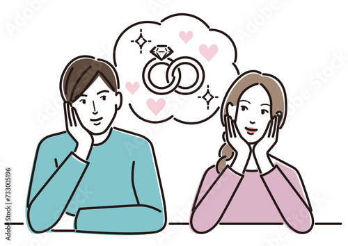 結婚について考える若い男女