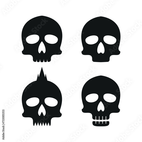 skull logo icon design vector illustration, skull icon,