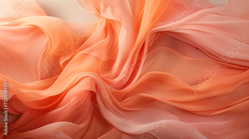 Silky Smooth Wave: A Luxurious Pink Fabric Backdrop , abstract background of orange silk or satin texture. 3d render illustration