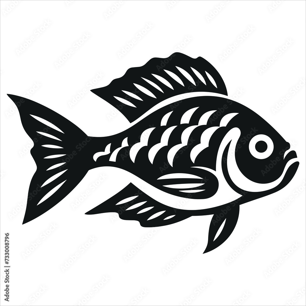 fish silhouette icon simple vector black and white wh fish silhouette icon simple vector black and white wh