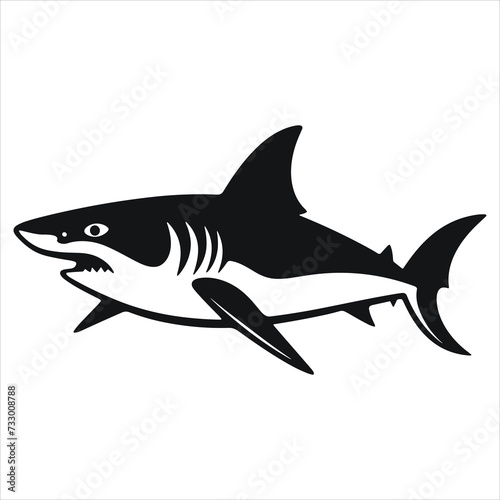 fish silhouette icon simple vector black and white wh