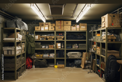 storage room with boxes and drawers shelves © Michael