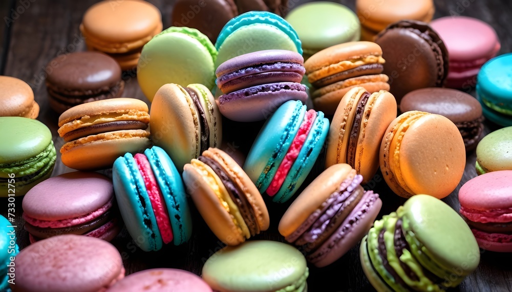 multitude of colorful macaroons macro multitude of colorful macaroons macro