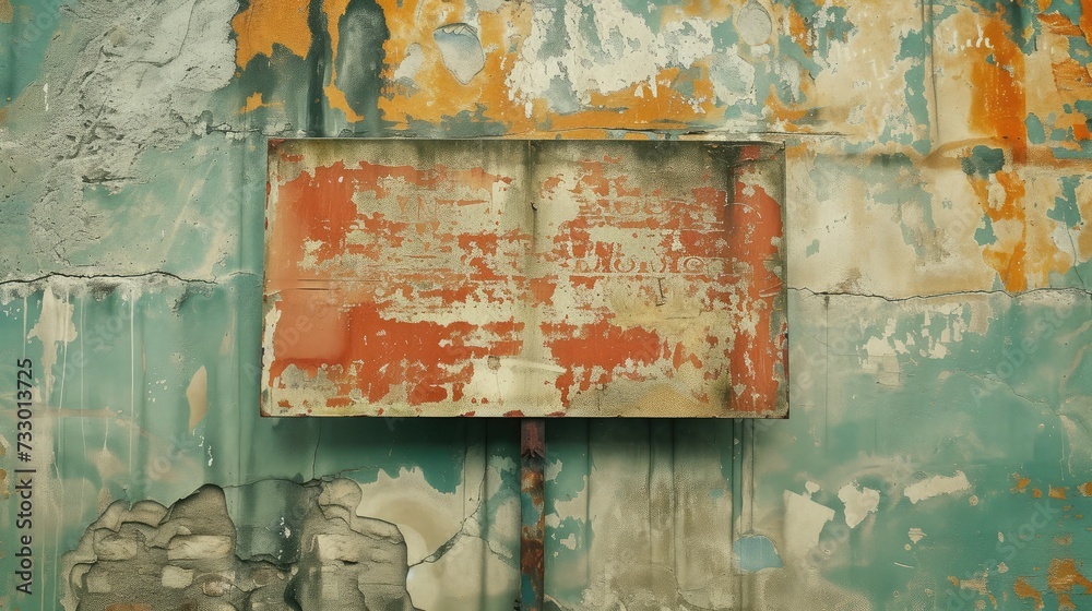 Naklejka premium Old sign on old wall