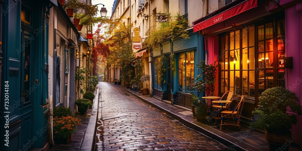 Charming Parisian neighborhood filled with iconic buildings and attractions.