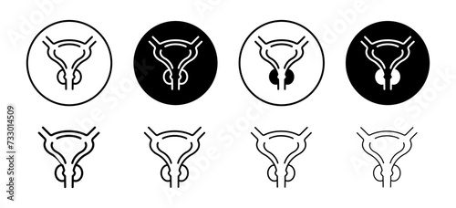 Prostate vector icon set collection. Prostate Outline flat Icon.
