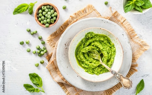 Green peas and mint refreshing green pesto