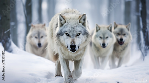 Wolves in a pack.