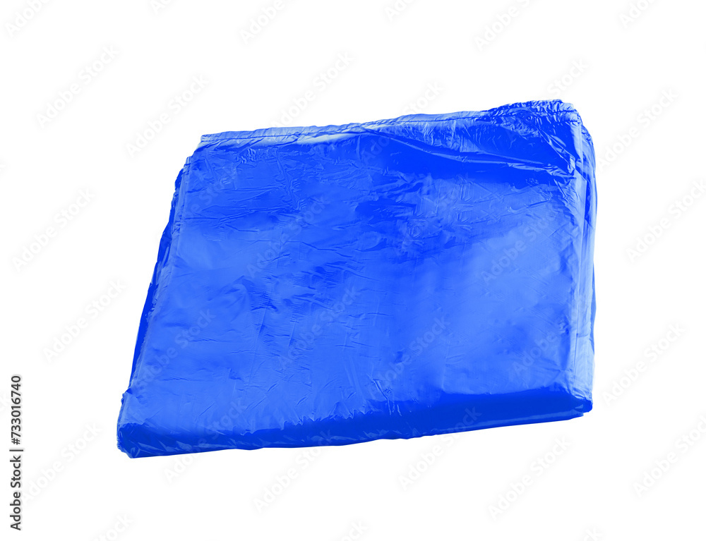 Fototapeta premium Yellow plastic bag isolated on white background