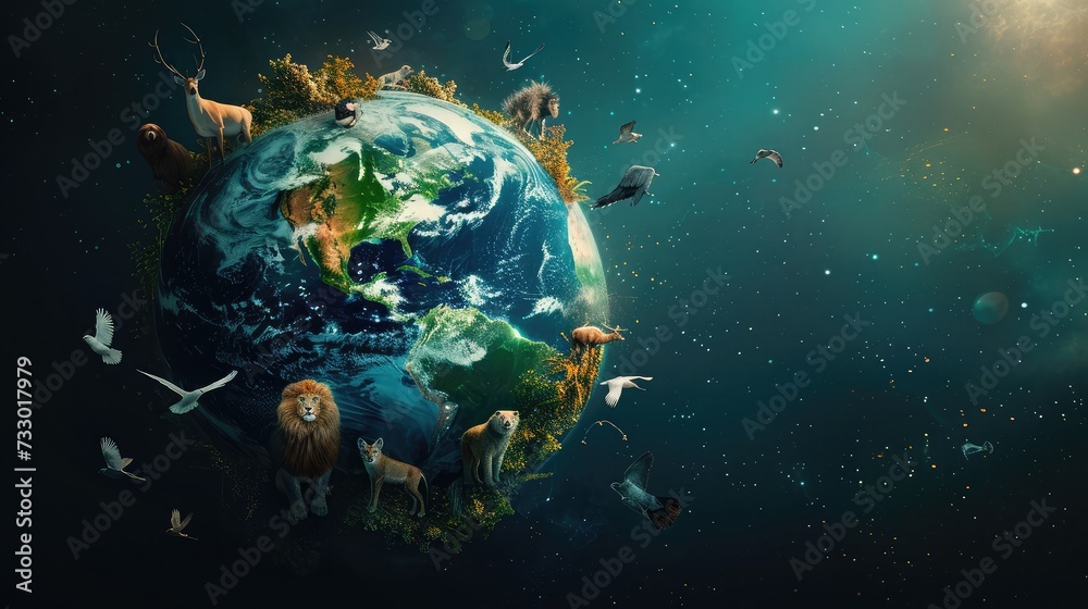 Greeting Card and Banner Design for World Wildlife Day Background Greeting Card and Banner Design for World Wildlife Day Background