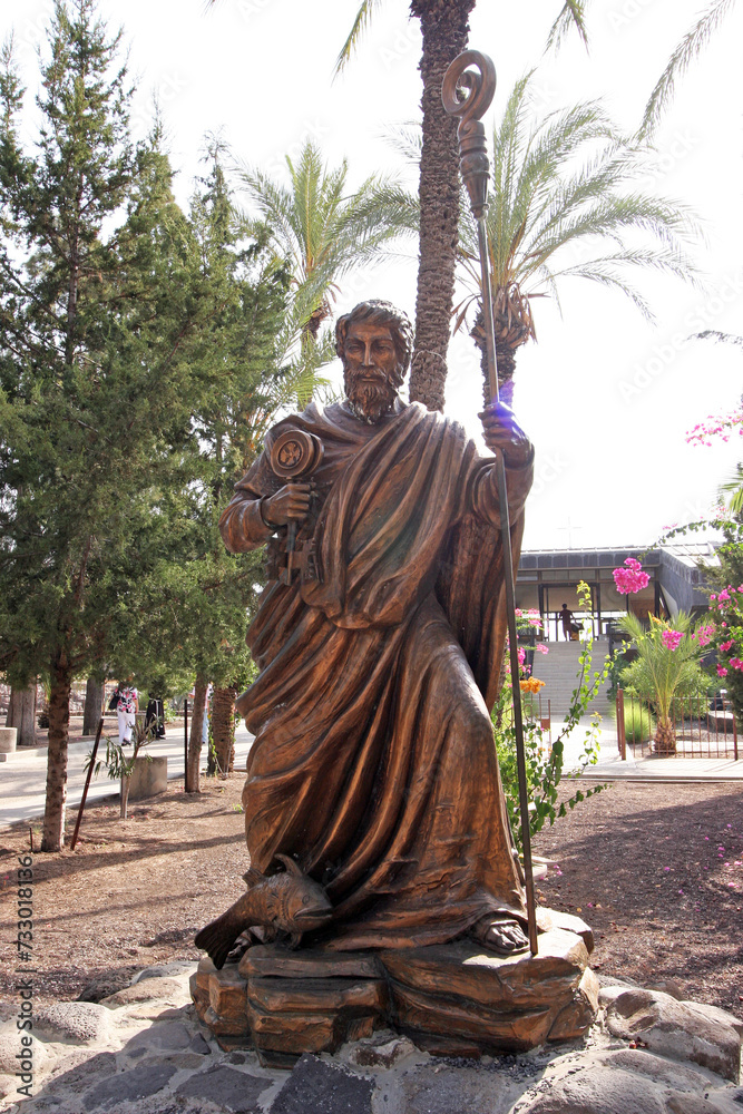The statue of Saint Peter at Capharnaum, Israel
