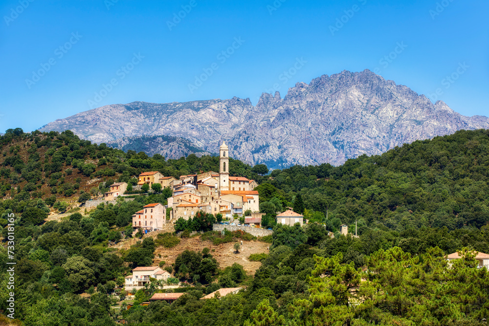 The Beautiful Village of Soveria on Corsica, France