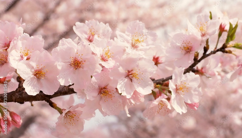 Cherry Blossoms Blooming at the start of Spring - Last days of Winter announcing the new Season of Spring - Sakura Festival Hanami 