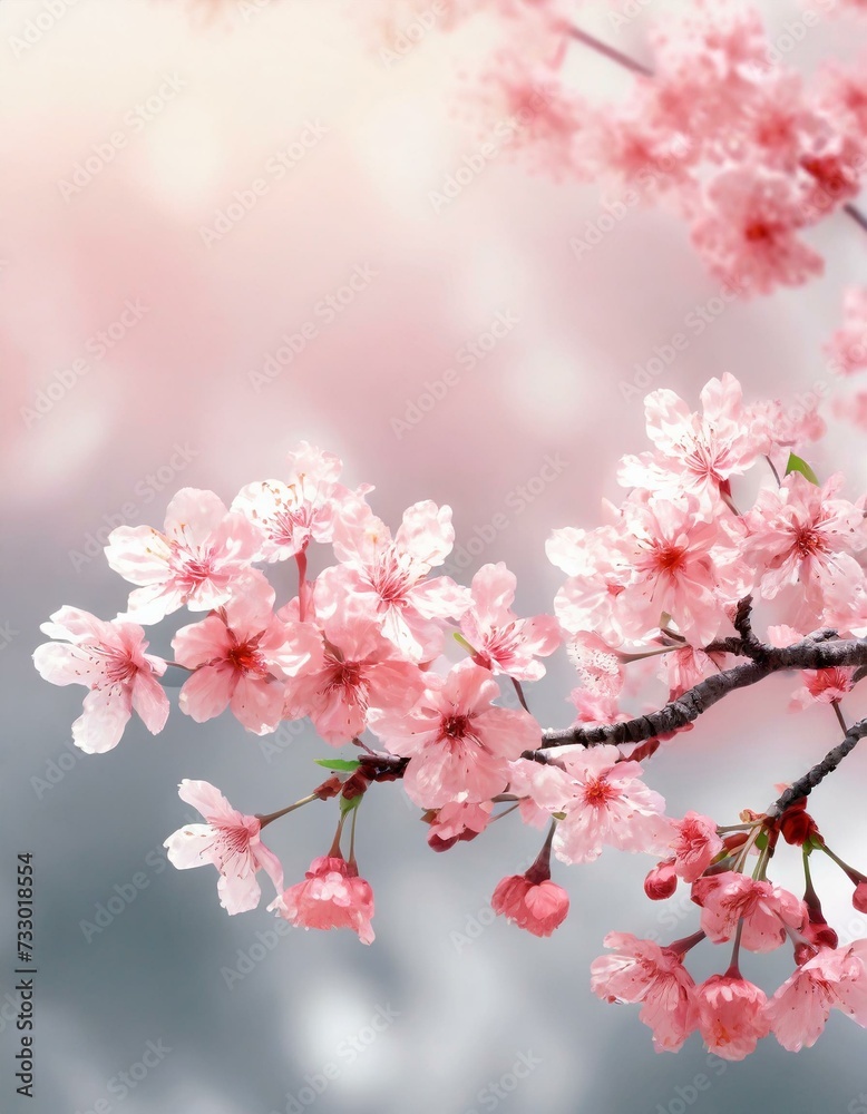 Cherry Blossoms Blooming at the start of Spring - Last days of Winter announcing the new Season of Spring - Sakura Festival Hanami Cherry Blossoms Blooming at the start of Spring - Last days of Winter announcing the new Season of Spring - Sakura Festival Hanami