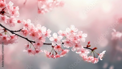 Cherry Blossoms Blooming at the start of Spring - Last days of Winter announcing the new Season of Spring - Sakura Festival Hanami 