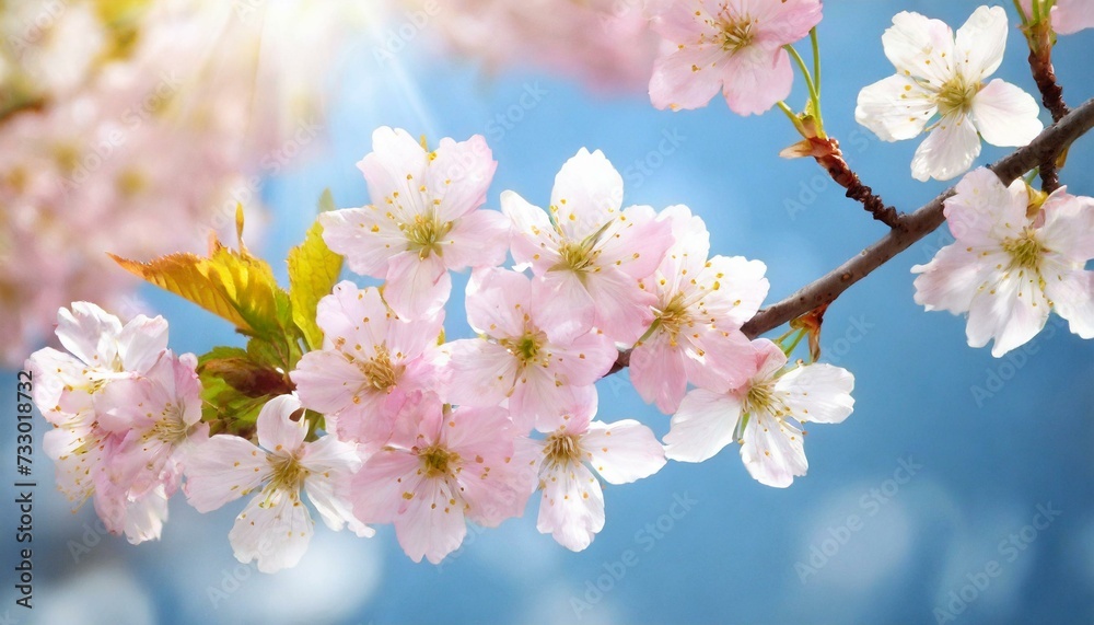 Cherry Blossoms Blooming at the start of Spring - Last days of Winter announcing the new Season of Spring - Sakura Festival Hanami 