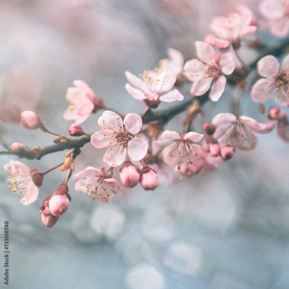 Cherry Blossoms Blooming at the start of Spring - Last days of Winter announcing the new Season of Spring - Sakura Festival Hanami Cherry Blossoms Blooming at the start of Spring - Last days of Winter announcing the new Season of Spring - Sakura Festival Hanami