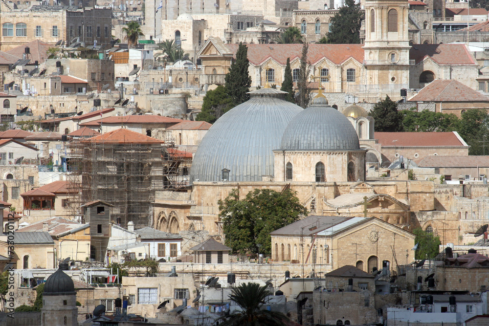 Church of the Holy Sepulchre in Jerusalem, site of the crucifixion and tomb of Jesus Christ, Israel, Izrael on October 03, 2006