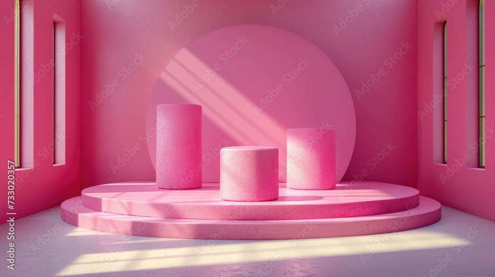 Pink Podium Ready for Product Display and Presentation Pink Podium Ready for Product Display and Presentation