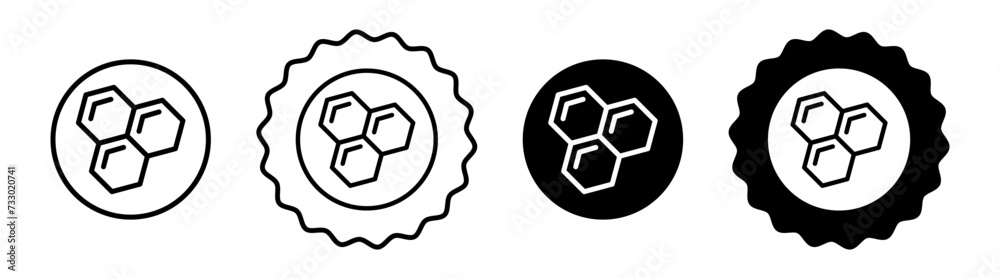 Collagen set in black and white color. Collagen simple flat icon vector Collagen set in black and white color. Collagen simple flat icon vector