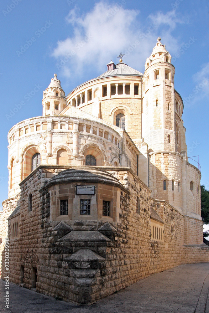 Dormition Church, church of Hagia Maria Sion standing in the believed place where the Virgin Mary died, Mount Zion, Jerusalem, Israel Dormition Church, church of Hagia Maria Sion standing in the believed place where the Virgin Mary died, Mount Zion, Jerusalem, Israel