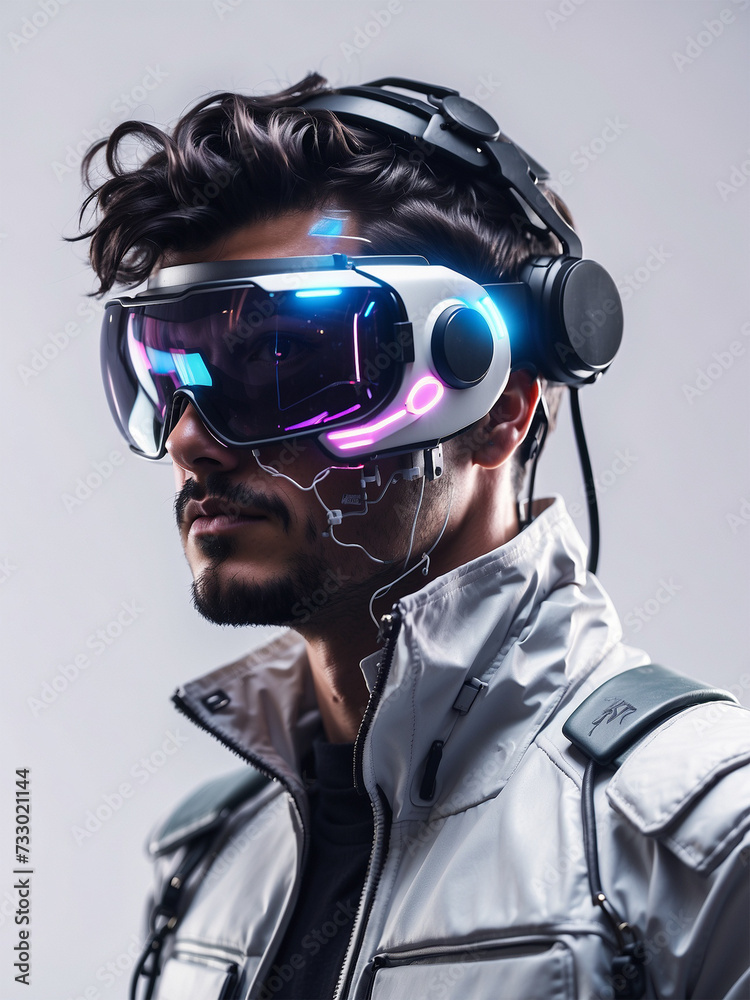 Illustrations of humans using virtual reality feel of the future 3 Illustrations of humans using virtual reality feel of the future 3